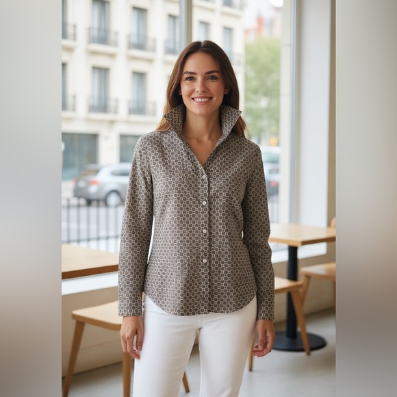 Alex Marie Wrinkle Free Stretch Long Sleeve Cotton Button Down Shirt Size 10NWOT - Picture 1 of 8
